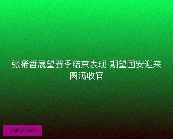 张稀哲展望赛季结束表现 期望国安迎来圆满收官